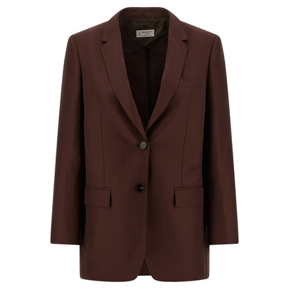 Alberto Biani Brown Viscose Blazer