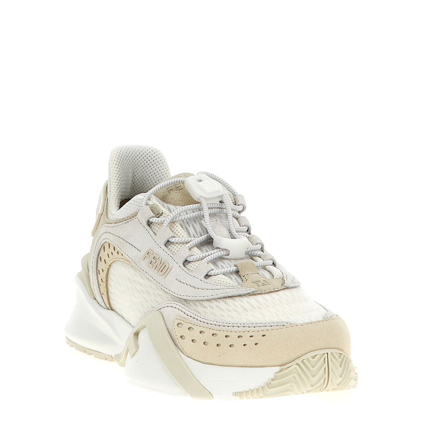 Fendi White Polyester Athletic Sneakers