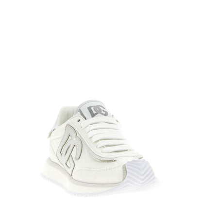 Dolce & Gabbana White Polyester Athletic Sneakers