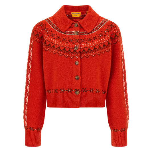 Guest in Residence Red Wool Cardigan
