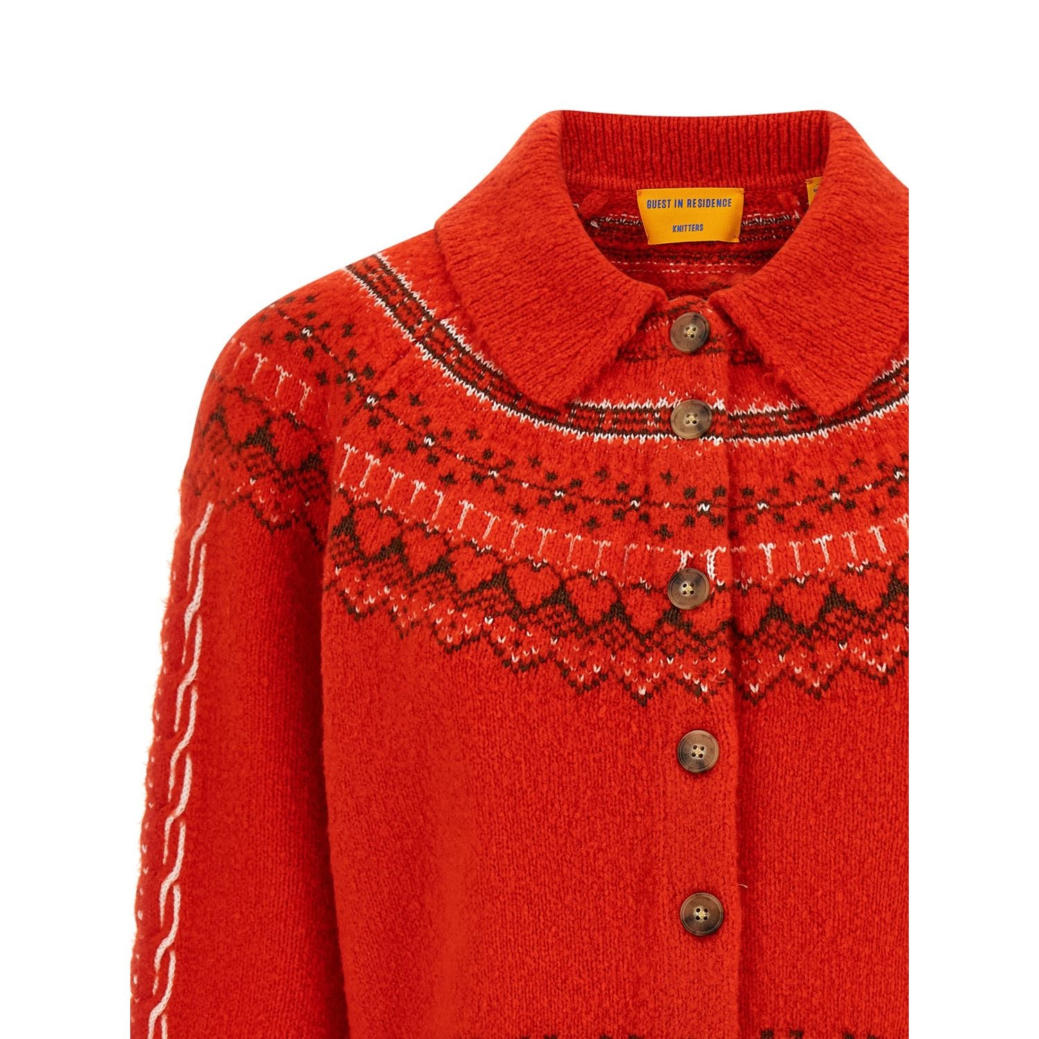 Guest in Residence Red Wool Cardigan