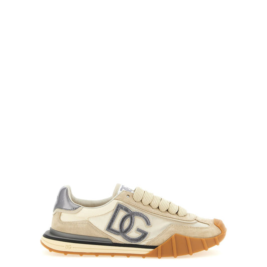 Dolce & Gabbana Silver Calfskin Athletic Sneakers