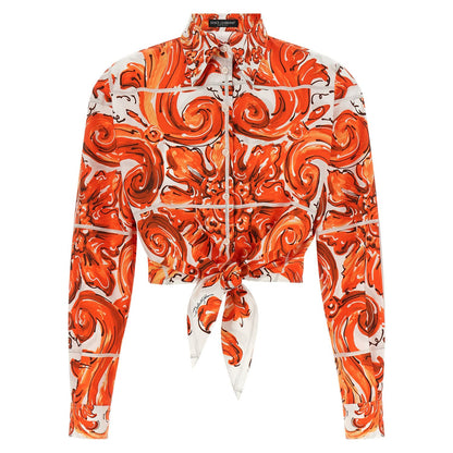 Dolce & Gabbana Orange Cotton Blouse