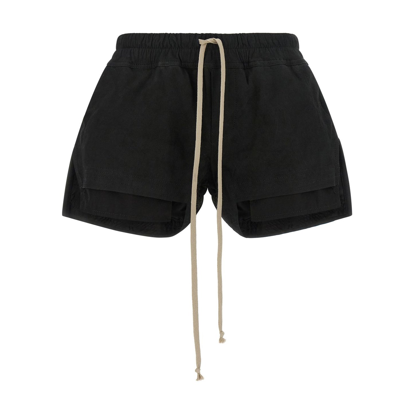 Rick Owens Black Lamb Leather Bermuda Shorts