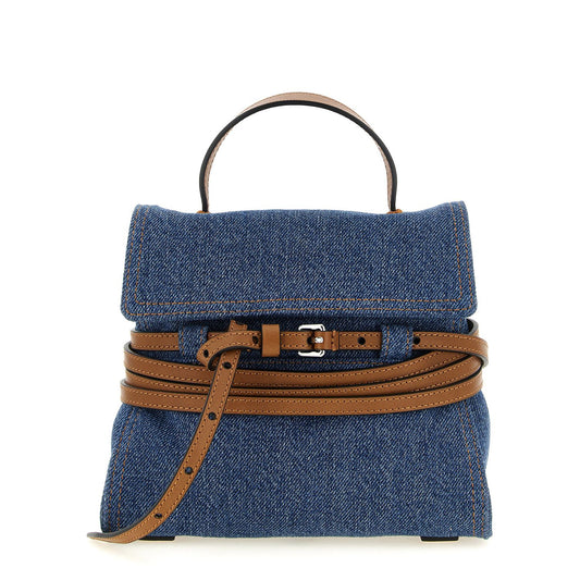 Moschino Blue Cotton Handbag