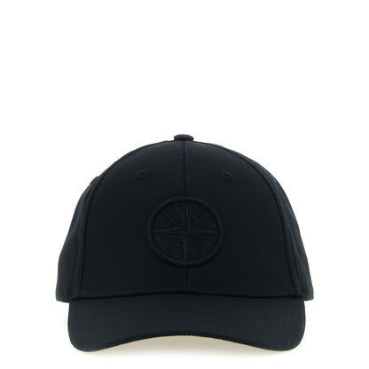 Stone Island Black Cotton Cap (Baseball Hat)