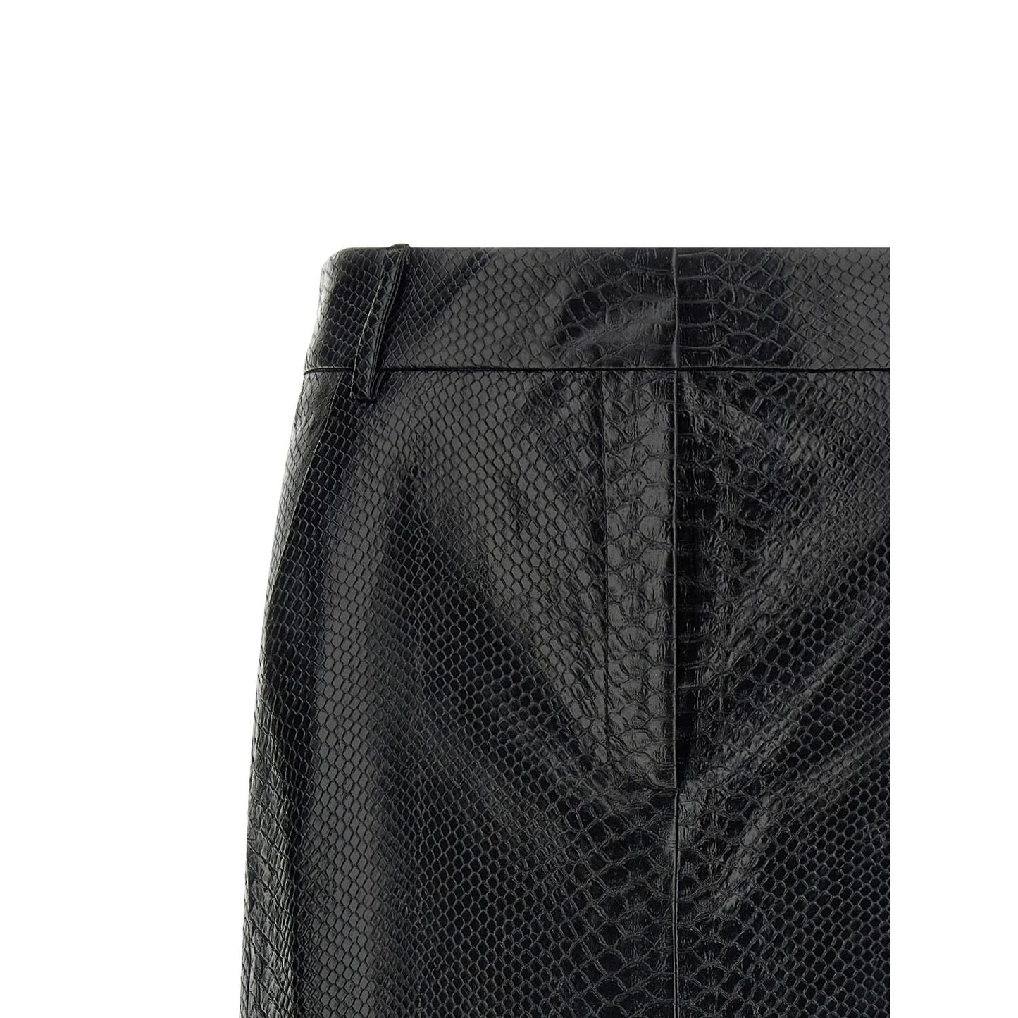 The Andamane Black Polyethylene Midi Skirt
