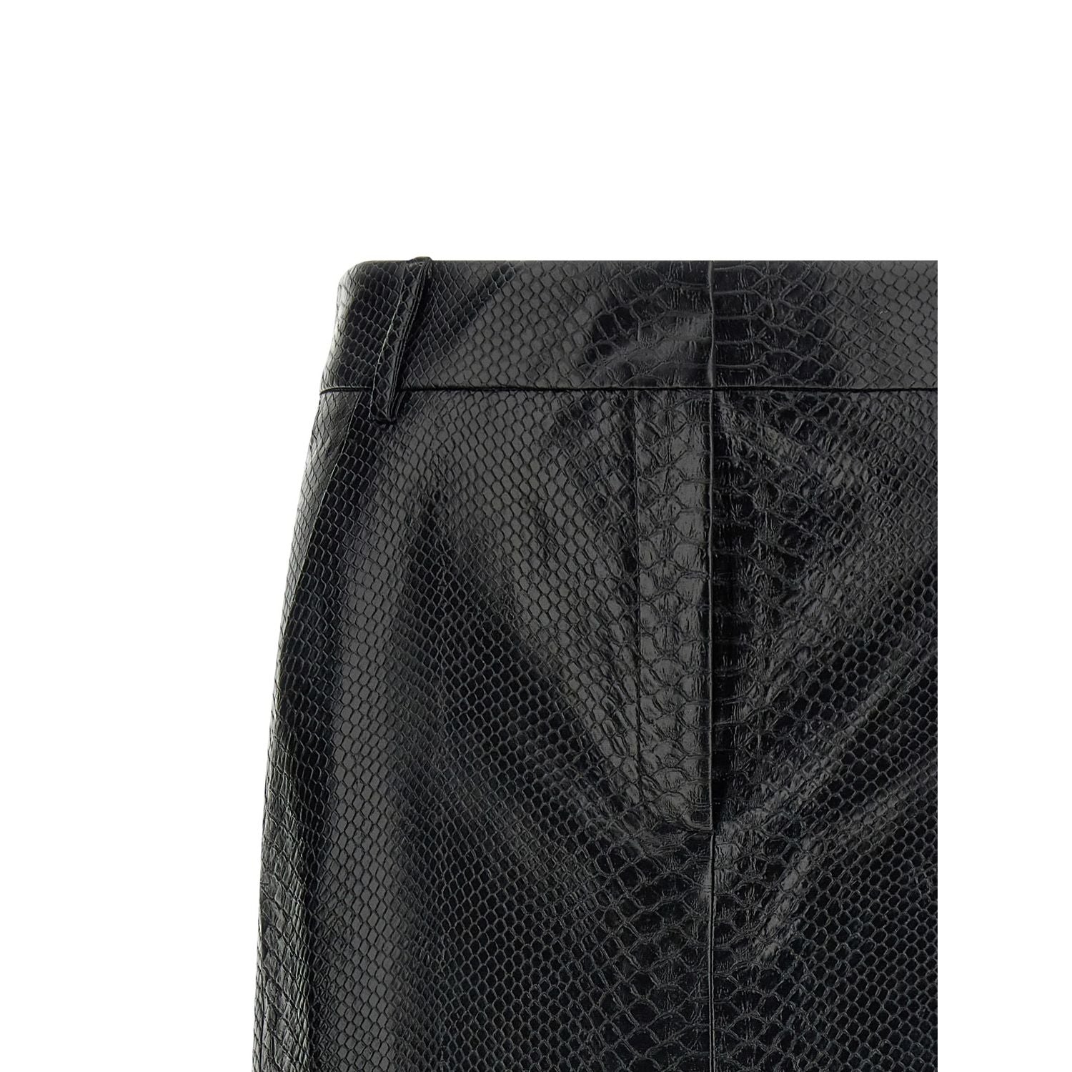The Andamane Black Polyethylene Midi Skirt