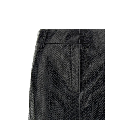 The Andamane Black Polyethylene Midi Skirt