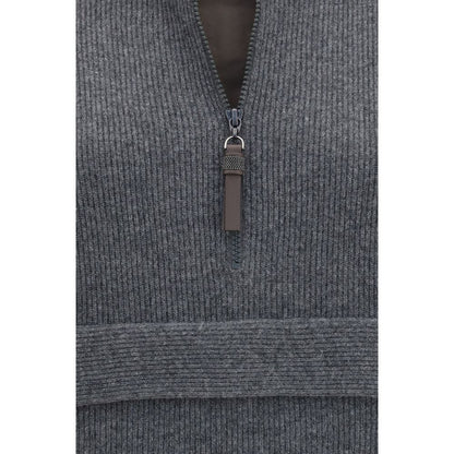 Brunello Cucinelli Gray Cashmere Sweatshirt