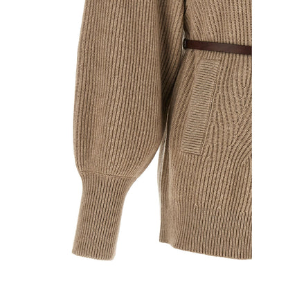 Brunello Cucinelli Beige Virgin Wool Cardigan