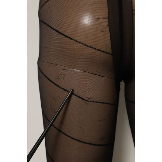 Dolce & Gabbana Black Nylon Sheer Tights Stocking Pantyhose Socks