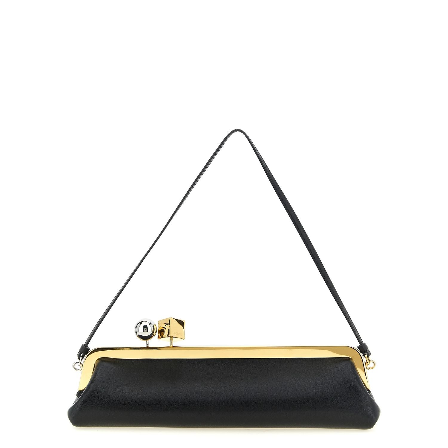 Jacquemus Black Lamb Leather La Pochette Salon Clutch Bag