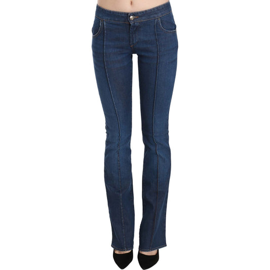 Just Cavalli Blue Low Waist Boot Cut Denim Pants Jeans PAN70363-46