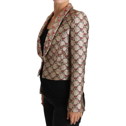 Dolce & Gabbana Gold Floral Sequined Blazer Coat Jacket Dolce & Gabbana