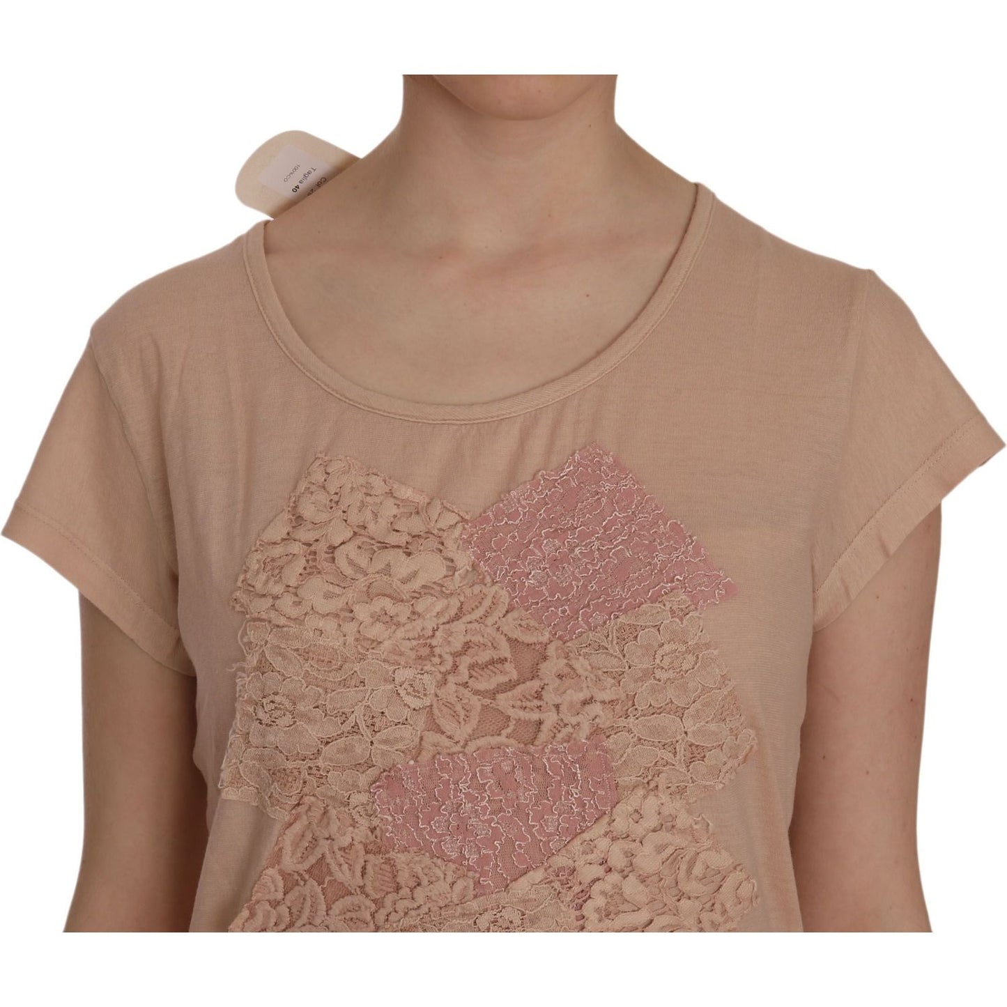 PINK MEMORIES Pink Lace Short Sleeve Shift Mini Dress PINK MEMORIES