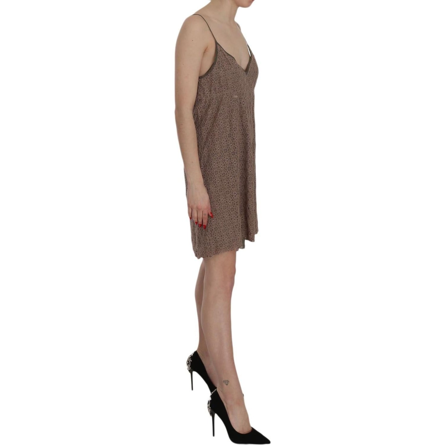 PINK MEMORIES Cotton Green Spaghetti Strap A-line Mini Dress PINK MEMORIES