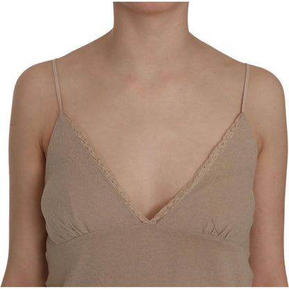 PINK MEMORIES Beige Lace Spaghetti Strap Mini Cotton Dress PINK MEMORIES