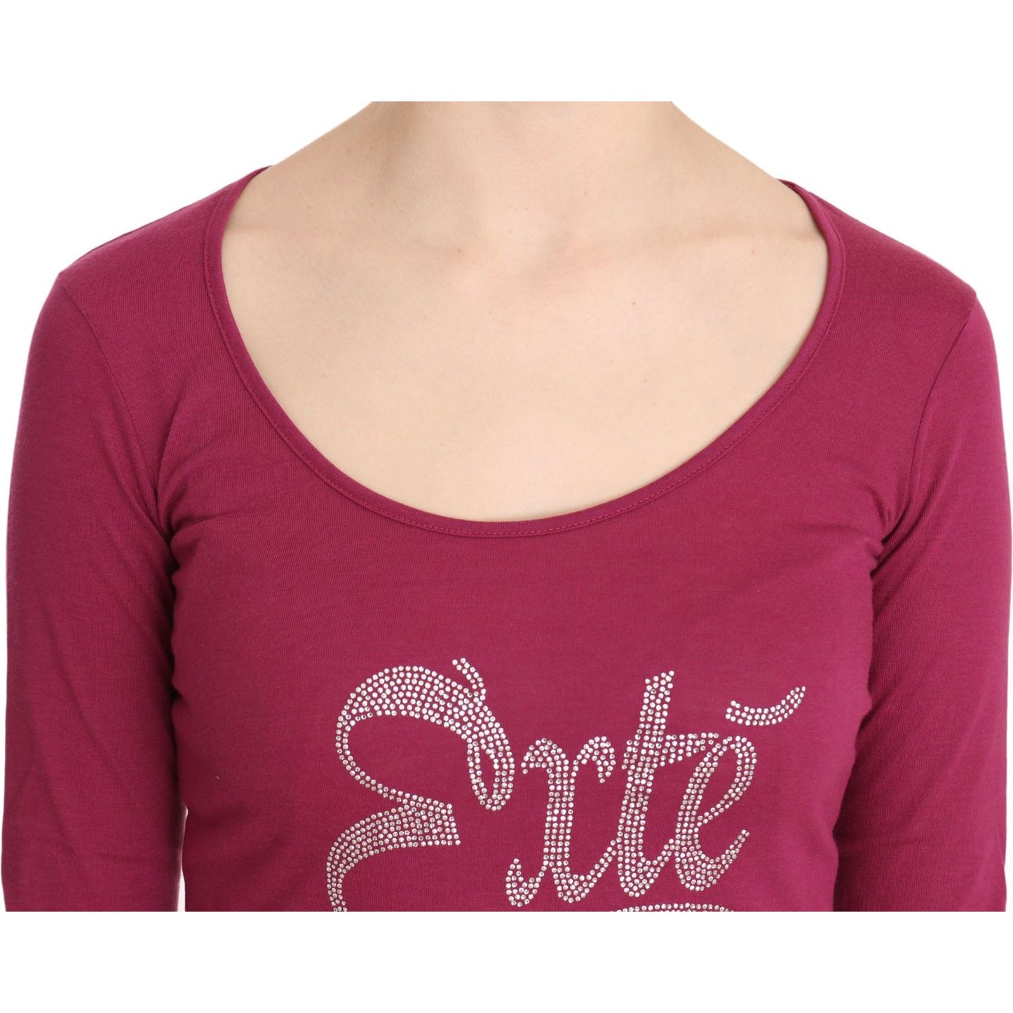 Pink Exte Crystal Embellished Long Sleeve Top Exte