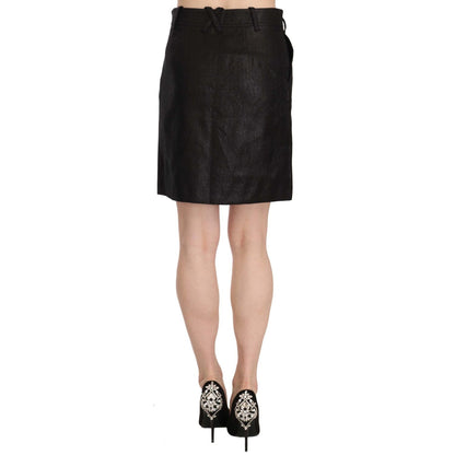 GF Ferre Black High Waist Curdoroy A-line Mini Skirt GF Ferre
