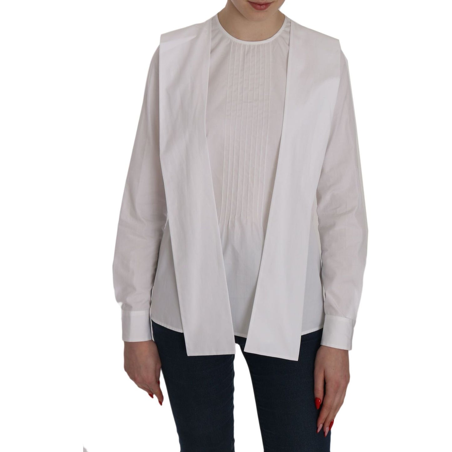Dsquared² White Crew Neck Long Sleeve Cotton Blouse 1728,67345645728,Clothing,Dsquared²,IT38|XS,Material: 100% Cotton,New with tags,Sweaters - Clothing,Sweatshirts - Sweaters - Clothing,Tops & T-Shirts - Women - Clothing,White,Women,Women - Clothing
