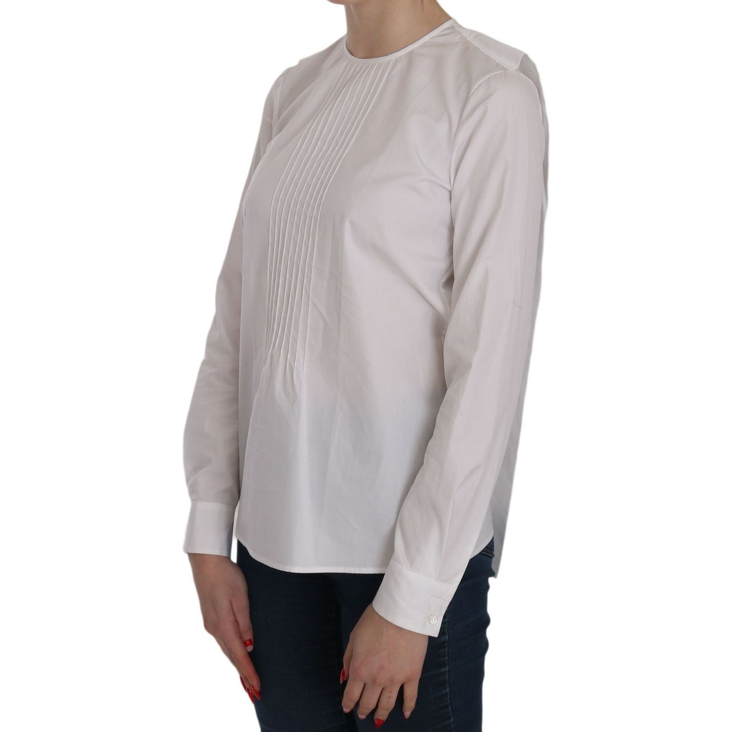 Dsquared² White Crew Neck Long Sleeve Cotton Blouse 1728,67345645728,Clothing,Dsquared²,IT38|XS,Material: 100% Cotton,New with tags,Sweaters - Clothing,Sweatshirts - Sweaters - Clothing,Tops & T-Shirts - Women - Clothing,White,Women,Women - Clothing
