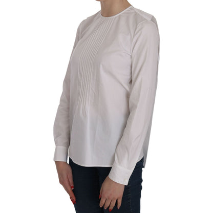 Dsquared² White Crew Neck Long Sleeve Cotton Blouse 1728,67345645728,Clothing,Dsquared²,IT38|XS,Material: 100% Cotton,New with tags,Sweaters - Clothing,Sweatshirts - Sweaters - Clothing,Tops & T-Shirts - Women - Clothing,White,Women,Women - Clothing