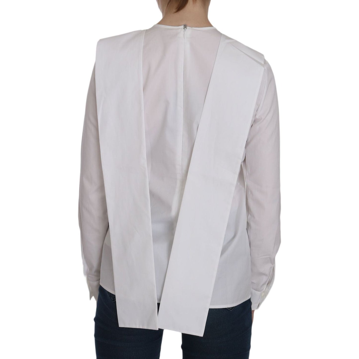 Dsquared² White Crew Neck Long Sleeve Cotton Blouse 1728,67345645728,Clothing,Dsquared²,IT38|XS,Material: 100% Cotton,New with tags,Sweaters - Clothing,Sweatshirts - Sweaters - Clothing,Tops & T-Shirts - Women - Clothing,White,Women,Women - Clothing