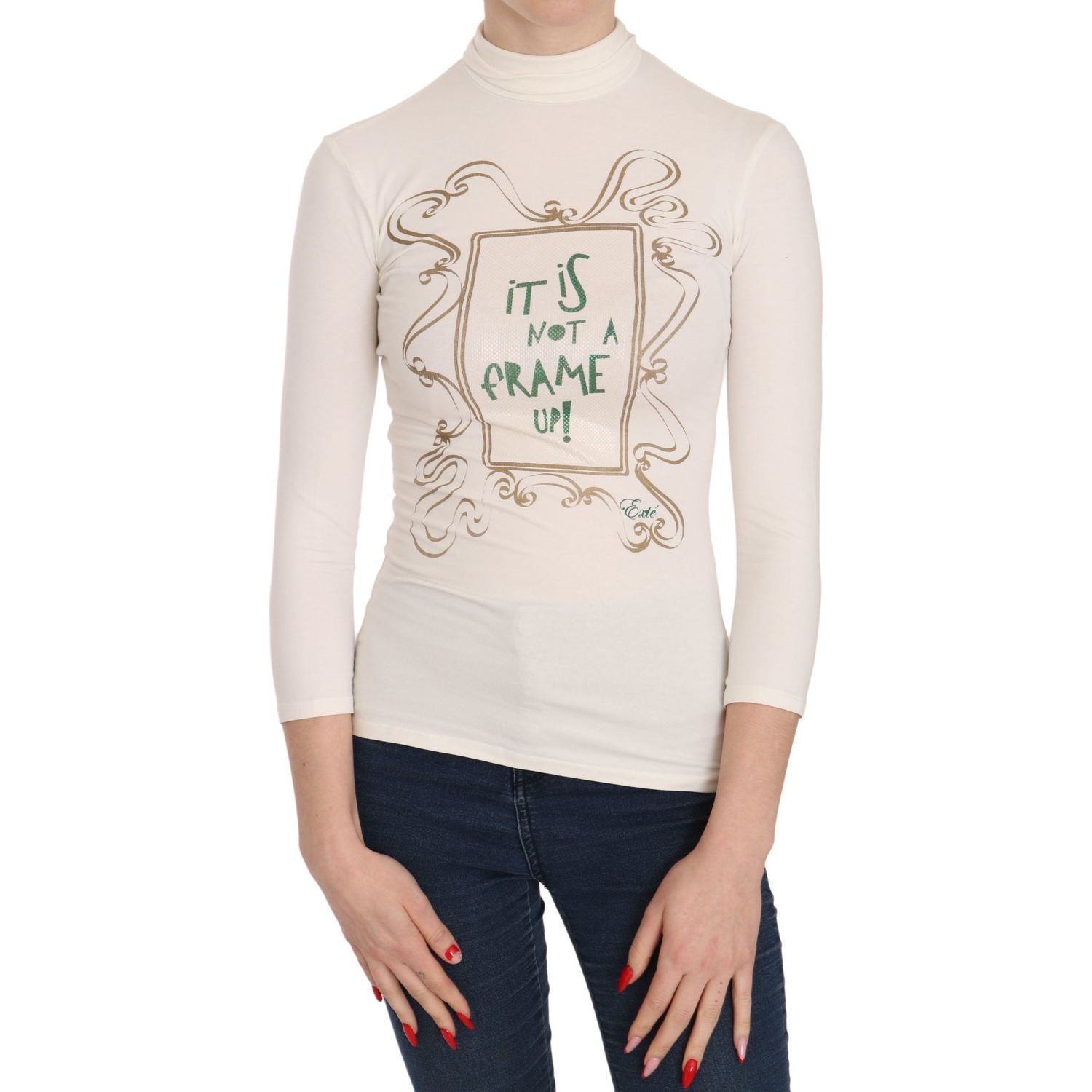 Exte Crew Neck It Is Not A Frame Up! Print Blouse