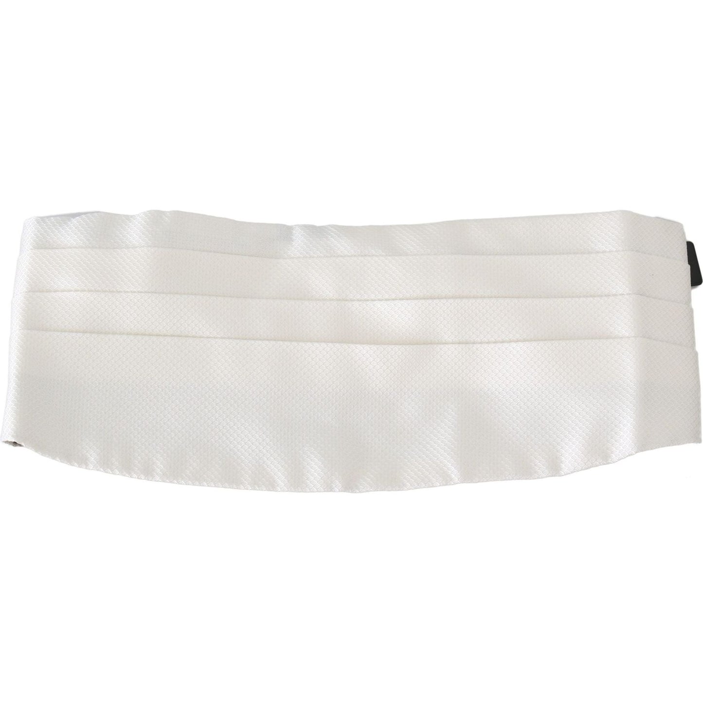 Dolce & Gabbana White Men Waist Belt 100% Silk Cummerbund Dolce & Gabbana