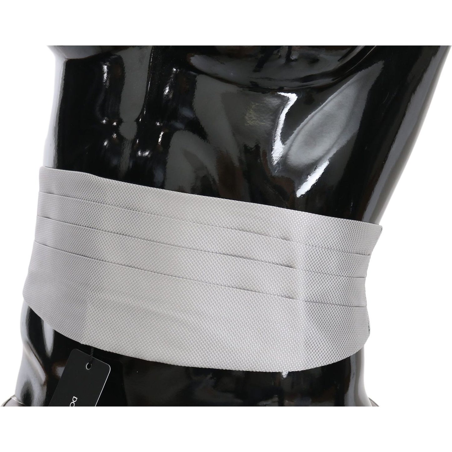 Dolce & Gabbana Gray Men Waist Belt 100% Silk Cummerbund Dolce & Gabbana