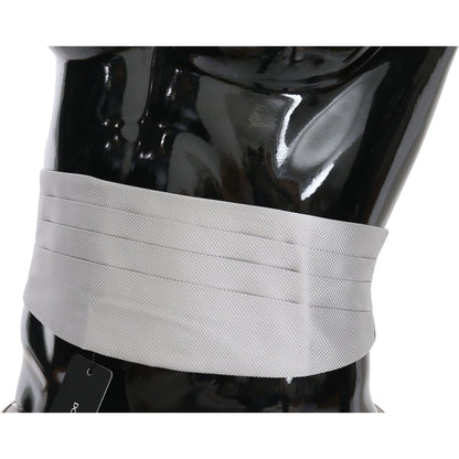 Dolce & Gabbana Gray Men Waist Belt 100% Silk Cummerbund Dolce & Gabbana
