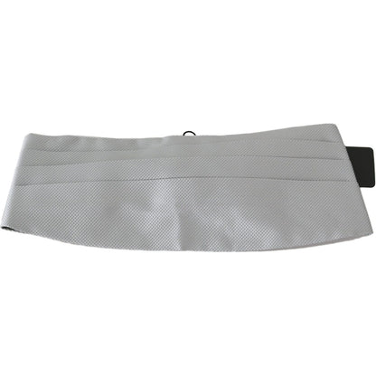 Dolce & Gabbana Gray Men Waist Belt 100% Silk Cummerbund Dolce & Gabbana