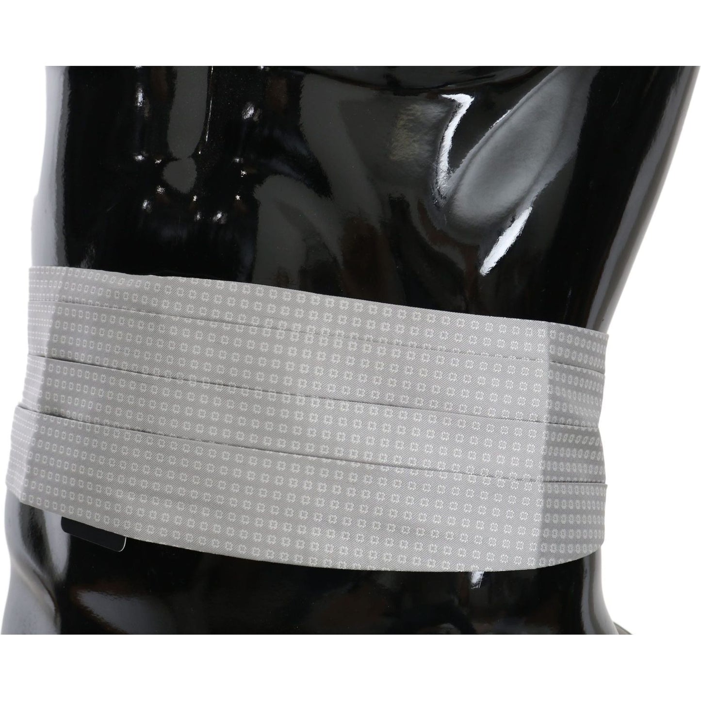 Dolce & Gabbana Gray Patterned Waist Belt Silk Cummerbund Dolce & Gabbana