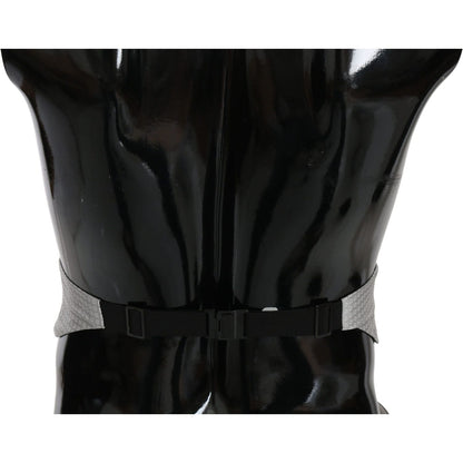 Dolce & Gabbana Gray Patterned Waist Belt Silk Cummerbund Dolce & Gabbana