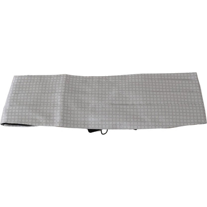 Dolce & Gabbana Gray Patterned Waist Belt Silk Cummerbund Dolce & Gabbana