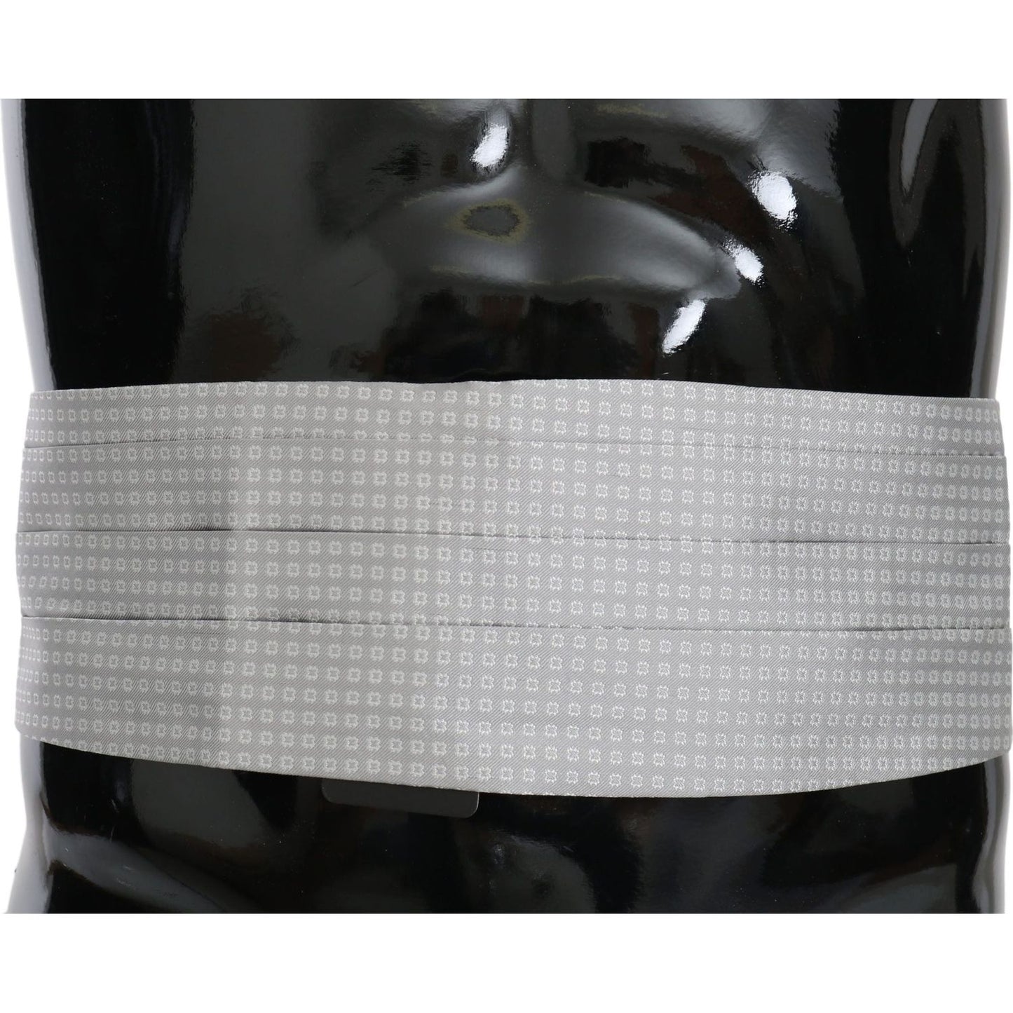 Dolce & Gabbana Gray Patterned Waist Belt Silk Cummerbund Dolce & Gabbana