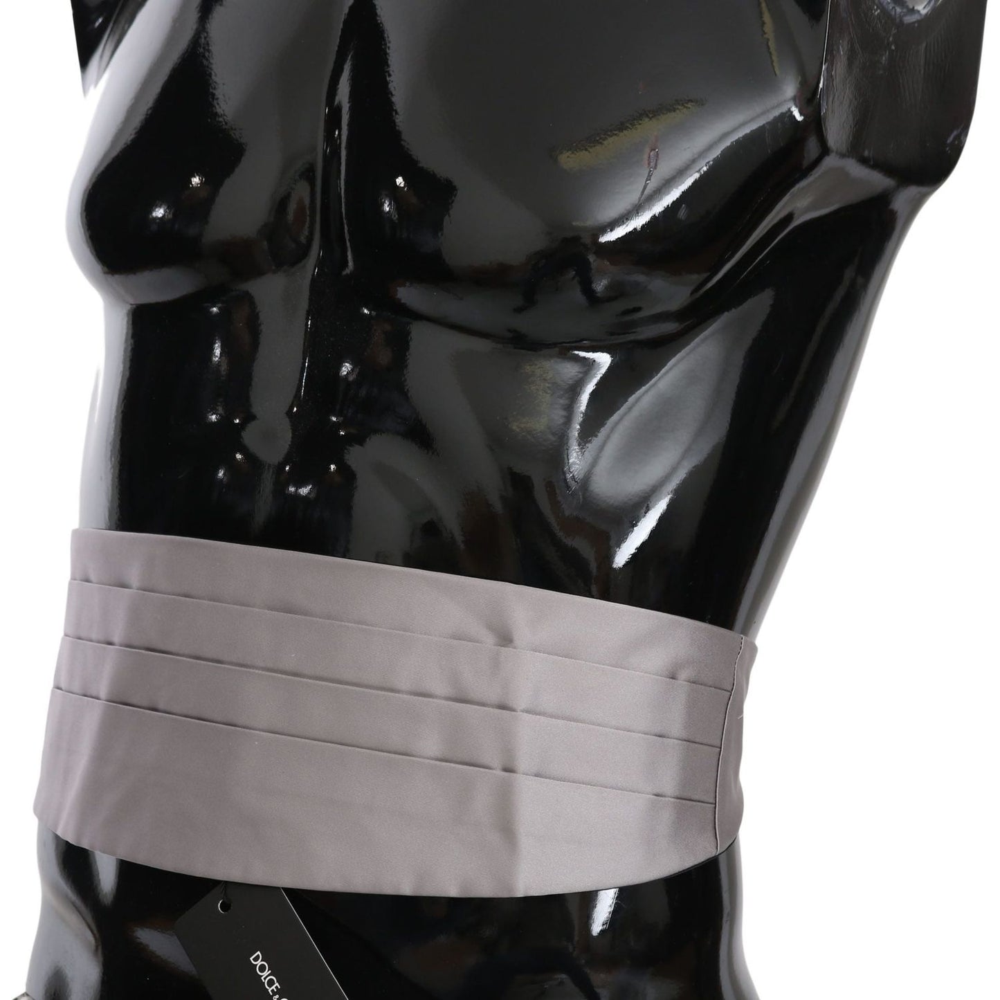Dolce & Gabbana Gray Men Waist Belt 100% Silk Cummerbund Dolce & Gabbana