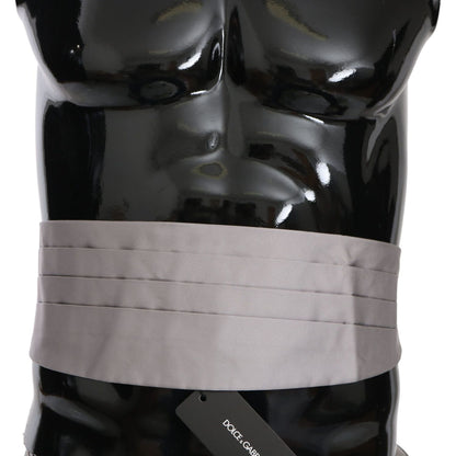 Dolce & Gabbana Gray Men Waist Belt 100% Silk Cummerbund Dolce & Gabbana