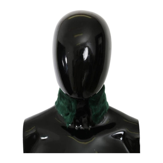 Dolce & Gabbana Green Fur Neck Collar Wrap Lambskin Scarf Dolce & Gabbana