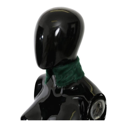 Dolce & Gabbana Green Fur Neck Collar Wrap Lambskin Scarf Dolce & Gabbana
