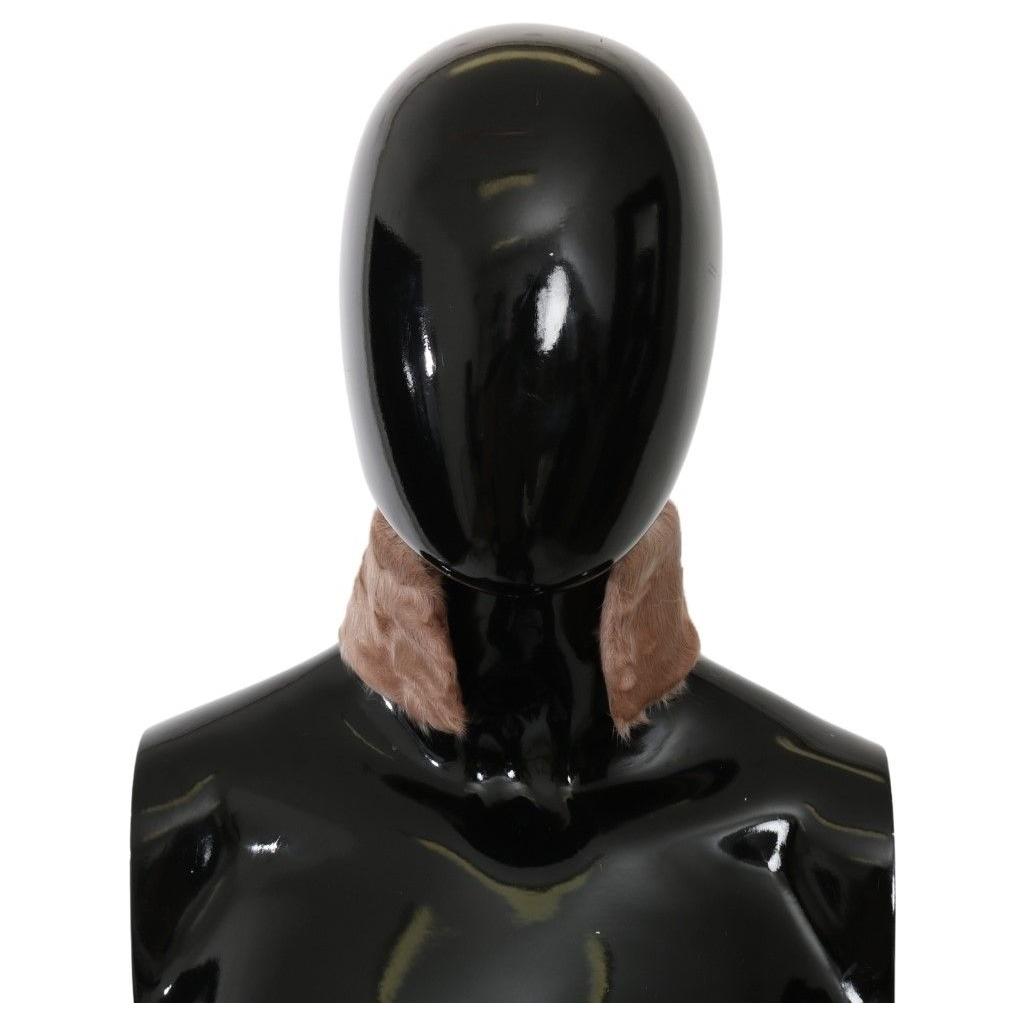 Dolce & Gabbana Beige Fur Neck Collar Lambskin Scarf Dolce & Gabbana