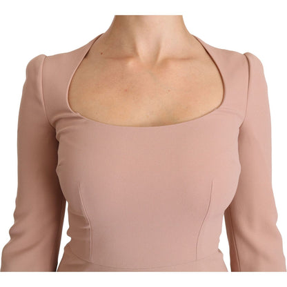 Dolce & Gabbana Pink 3/4 Sleeves A-line Viscose Dress Dolce & Gabbana