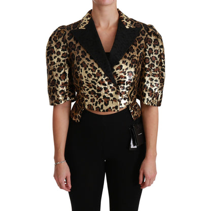 Dolce & Gabbana Blazer Gold Leopard Sequined Jacket Dolce & Gabbana