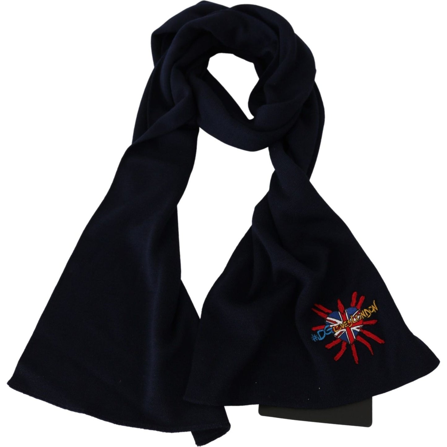 Dolce & Gabbana Blue #DGLovesLondon Wrap Shawl Wool Scarf