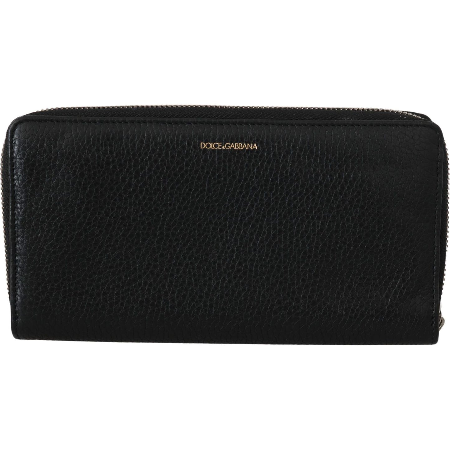 Dolce & Gabbana Black Mens Zipper Continental Purse 100% Leather Wallet Dolce & Gabbana