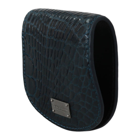 Dolce & Gabbana Blue Exotic Skins Condom Case Holder Pocket VAS9357