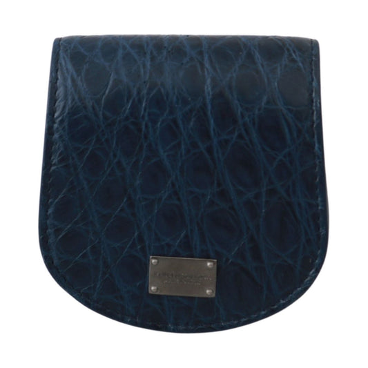 Dolce & Gabbana Blue Holder Pocket Wallet Blue Exotic Skin Condom Case VAS9363