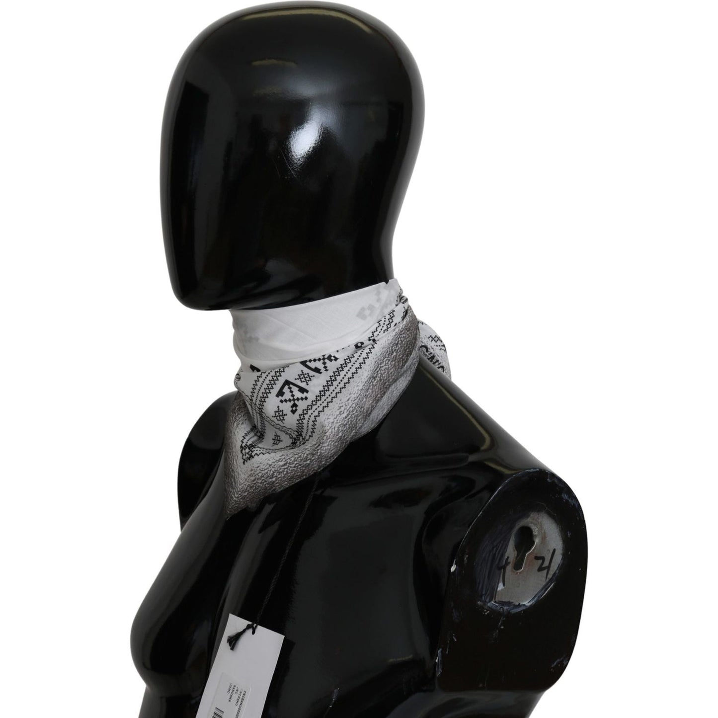 Costume National White Printed Bandana Cotton Scarf Costume National