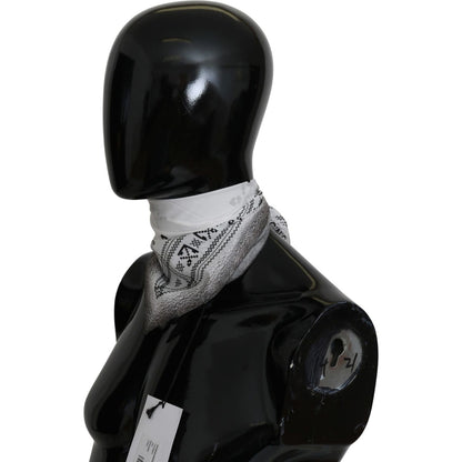 Costume National White Printed Bandana Cotton Scarf Costume National